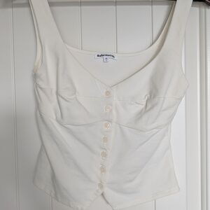 Reformation Cream Button-Up Women's Top